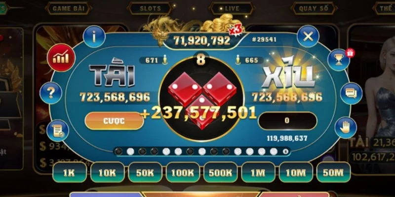 Các cửa cược phổ biến tại live tài xỉu Thabet
